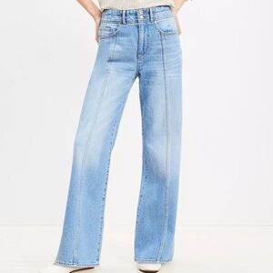 Loft Seamed Wide Leg Jeans in Bright Authentic Indigo size 27